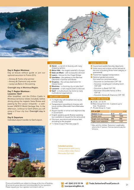 Switzerland Travel Centre - Experience Switzerland - Summerbrochure 2019