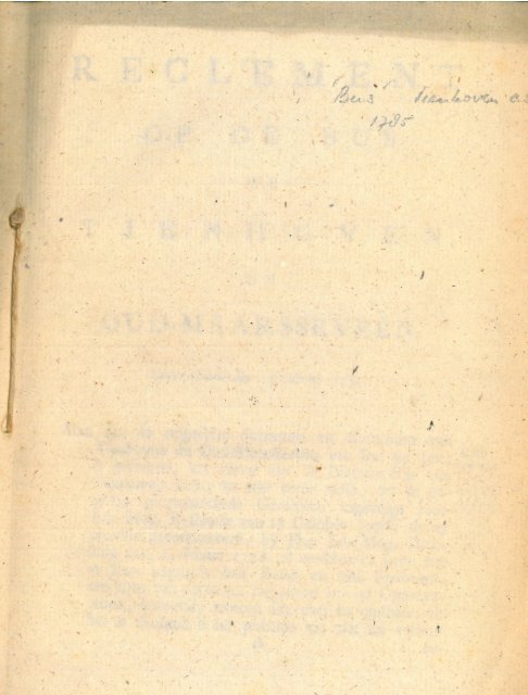 Reglement op de bus te Tienhoven en Oud-Maarsseveen, anno 1785.