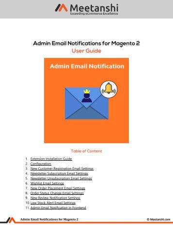 Magento 2 Admin Email Notifications