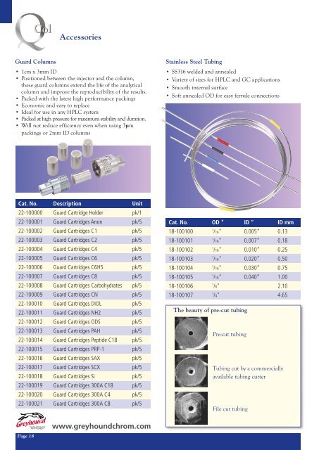 Greyhound Chromatography Q-Col Catalogue 2