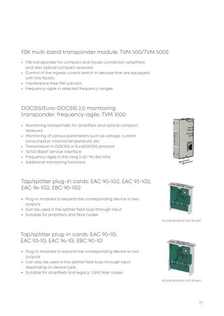 BKtel Compact Amplifiers for HFC Networks