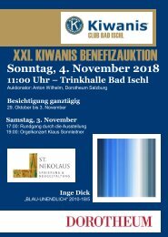 Kiwanis Club Bad Ischl Auktionskatalog 2018