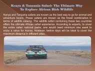 Kenya & Tanzania Safari- The Ultimate Way To Explore African Rich Wildlife-converted