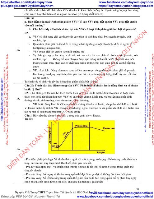 Tài liệu bồi dưỡng HSG môn Sinh 10, đầy đủ, trọng tâm 10