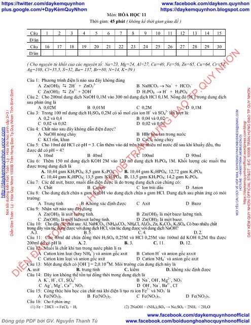 Tổng hợp đề kiểm tra 1 tiết môn Hóa lớp 11 năm 2017-2018 có đáp án