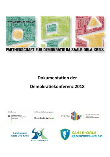 Dokumentation Demokratiekonferenz 2018 der Partnerschaft für Demokratie im Saale-Orla-Kreis