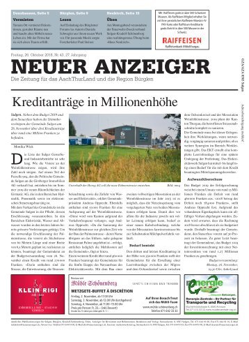 Neuer Anzeiger 26. Oktober 2018