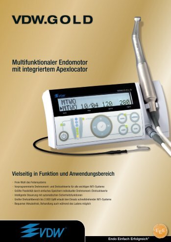 VDW.GOLD Multifunktionaler Endomotor mit ... - Pharmador