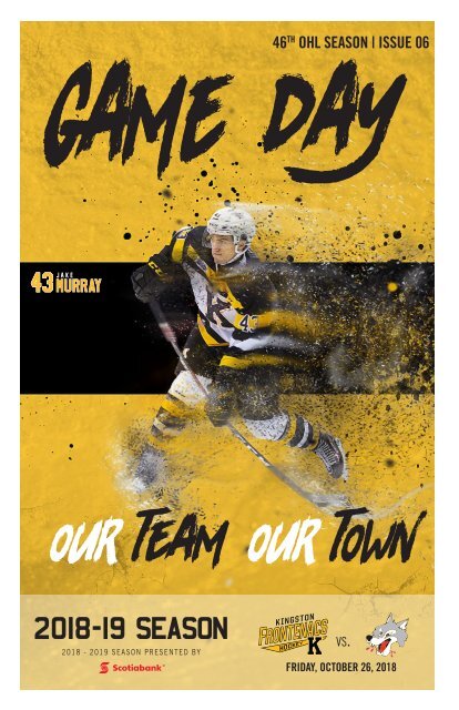 Kingston Frontenacs GameDay October 26, 2018