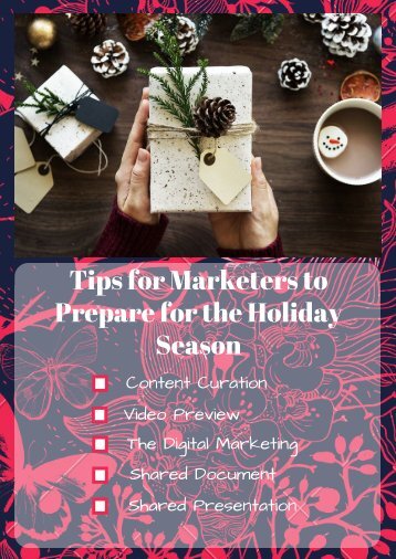 Tips for Marketers to Prepare for the Holiday Season