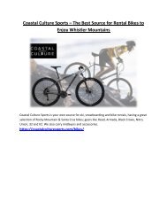 Coastal Culture Sports – The Best Source for Rental Bikes to Enjoy Whistler Mountains
