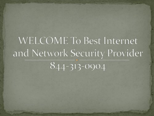 Best Internet and Network Security Provider - 844-313-0904