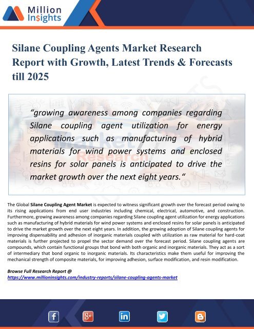 Silane Coupling Agents Market Segmentation and Analysis by Recent Trends, Development and Growth by Trending Regions 2025