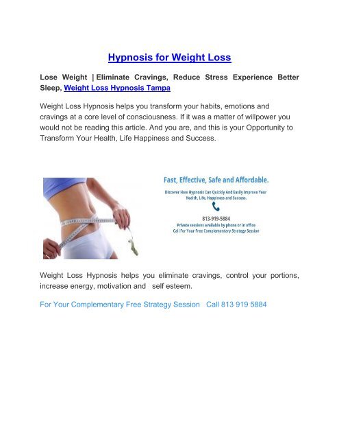weight loss motivation hypnosis