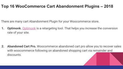 Top 16 WooCommerce Cart Abandonment Plugins – 2018