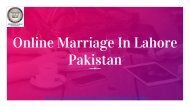 Online Marriage In Pakistan