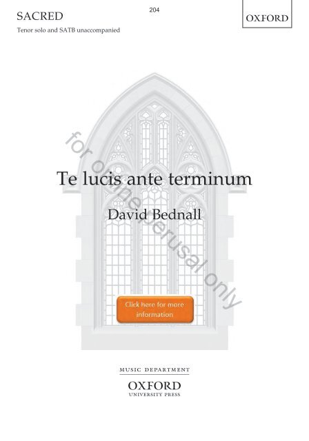 David Bednall choral sampler 
