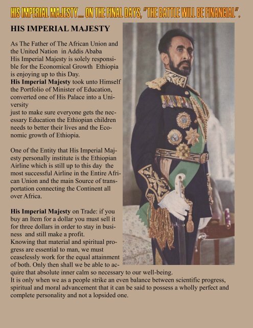 H.I.M. Emperor Haile Selassie I July  