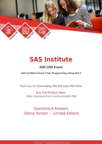 Actual A00-280 Questions PDF - [Updated] SAS Institute A00-280 Questions PDF
