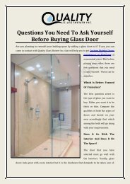 Questions You Need To Ask Yourself Before Buying Glass Door