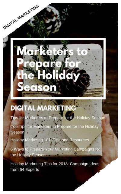 Marketers to Prepare for the Holiday Season