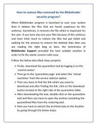  How to restore files removed by the Bitdefender security program?