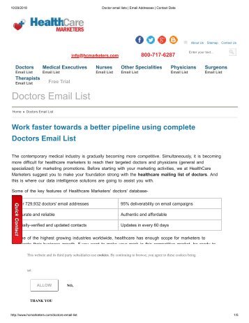 Doctor Mailing List - Healthcare Marketers