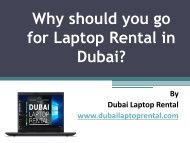 Why should you go for Laptop Rental in Dubai?