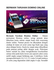 BERMAIN TARUHAN DOMINO ONLINE