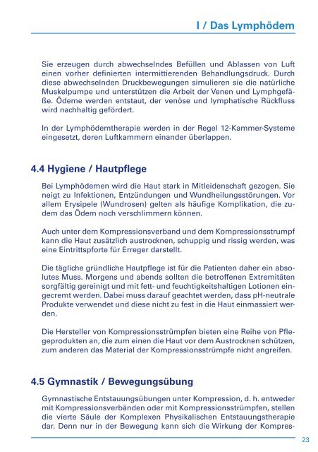 Informationsbroschuere Lymphoedem