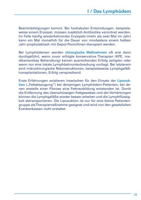 Informationsbroschuere Lymphoedem