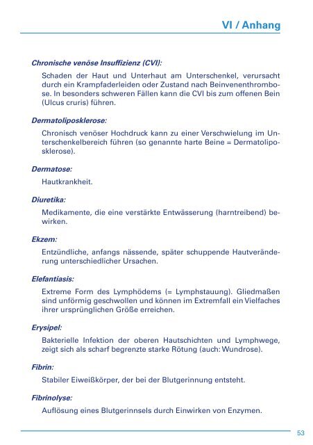 Informationsbroschuere Lymphoedem