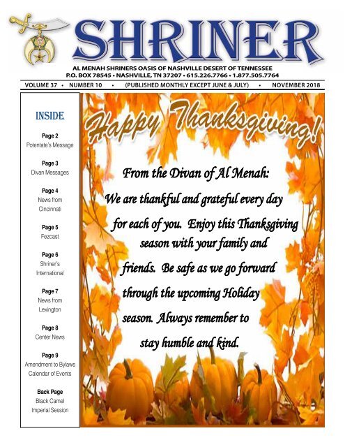 SHRINER NOVEMBER 2018