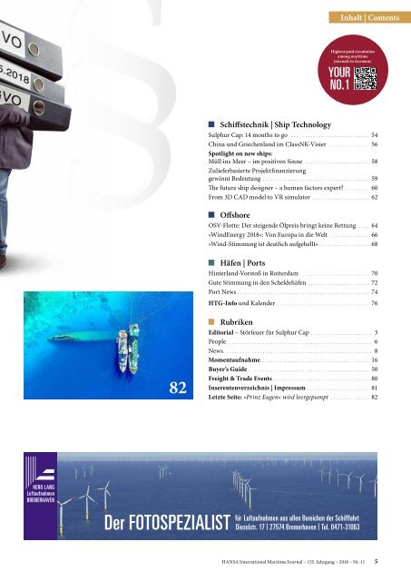 HANSA - International Maritime Journal, November 2018