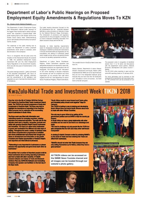 SMME NEWS - OCTOBER 2018 ISSUE