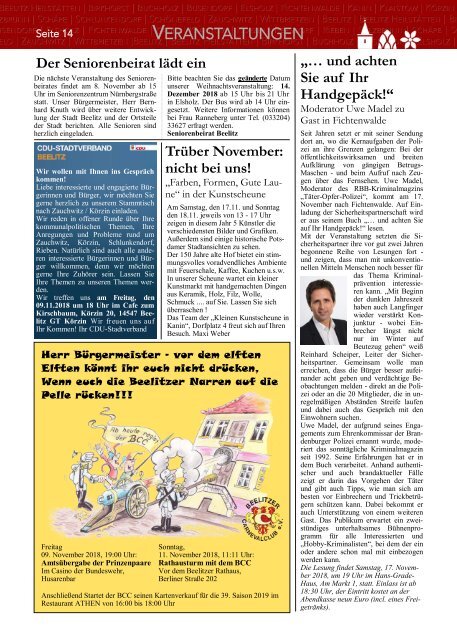 Beelitzer Nachrichten - Oktober 2018