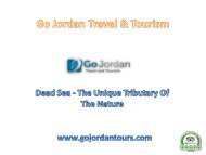 Dead Sea - The Unique Tributary Of The Nature