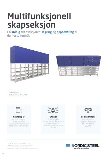 Multifunksjonell skapseksjon