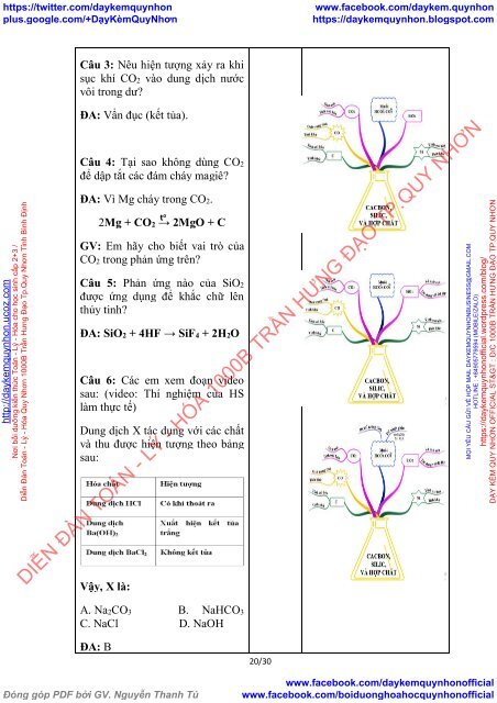 LUYỆN TẬP TÍNH CHẤT CỦA CACBON, SILIC VÀ CÁC HỢP CHẤT CỦA CHÚNG – HÓA HỌC 11(BCB) THEO HƯỚNG PHÁT TRIỂN NĂNG LỰC HỌC SINH