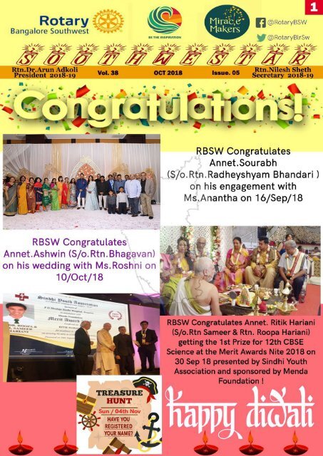 Rotary Bangalore Southwest Bulletin for November 2018