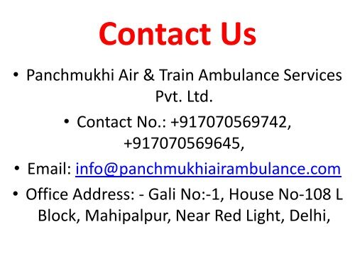 Get Best and Trusted Air Ambulance Service in Delhi with ICU Facility