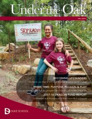 Duke School Under the Oak Magazine, Fall 2018