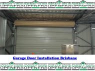Garage Door Installation Service Brisbane
