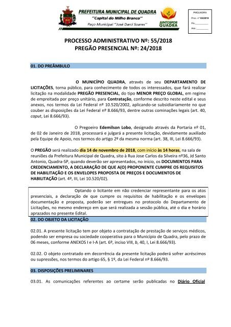 PP24_2018 Contratação de Seriços Médicos RE_PUBLICAÇAO