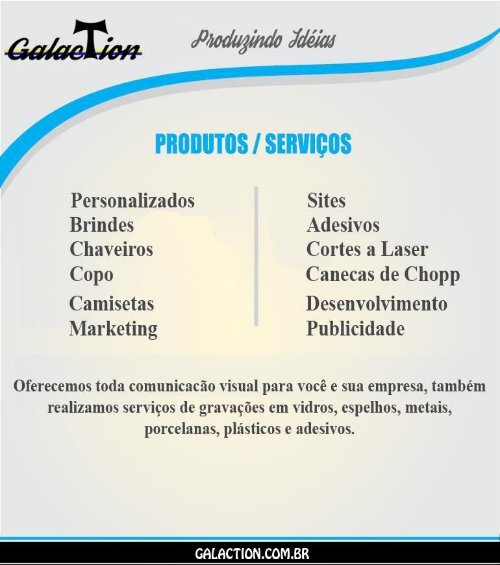 Apresentação Galaction Produzindo Idéias