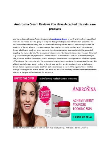 Ambrosina Cream  Reviews