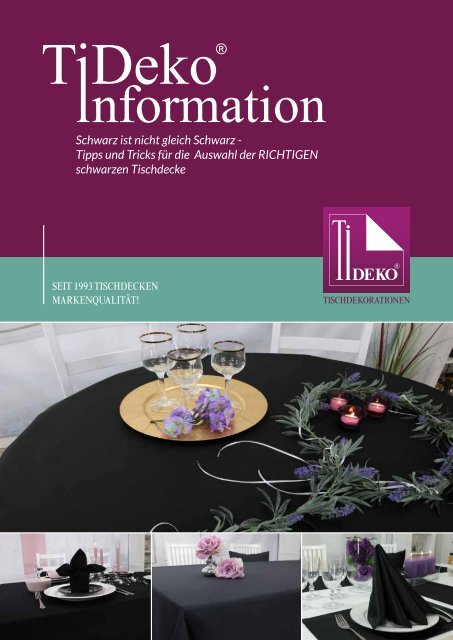 Infoseite Schwarze Tischdecken
