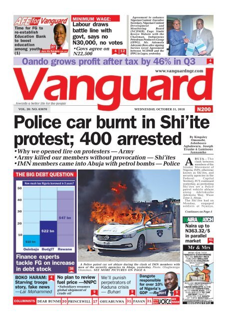 31102018 - Police car burnt in Shi'ite protest ; 400 arrested