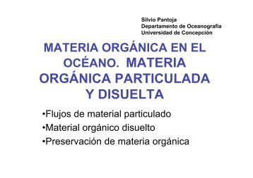 MATERIA ORGÁNICA EN EL OCÉANO II - Universidad de ...