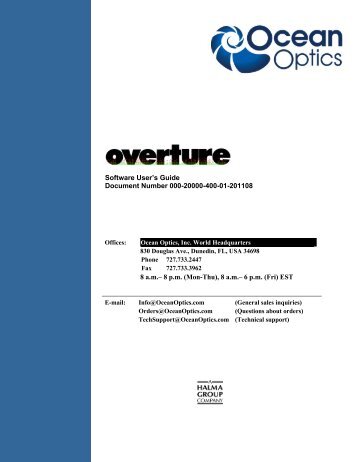 Overture Software User Guide - Ocean Optics